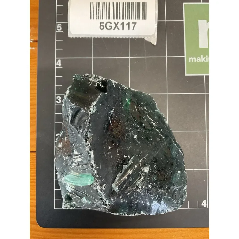 Emerald Green Translucent Art Glass Cullet Glowing‎ Manganese Slag Glass #5GX117